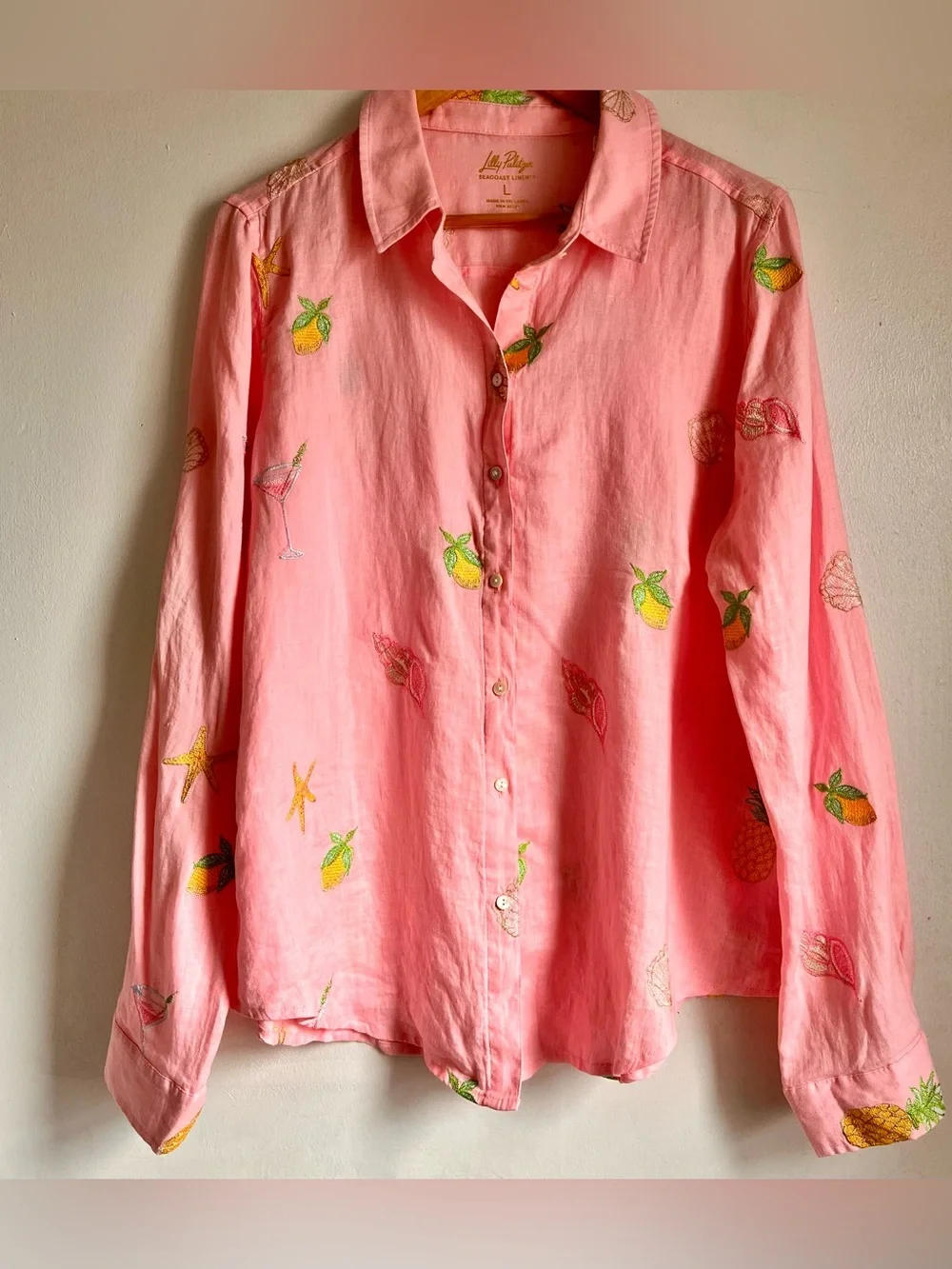 LILLY PULITZER Sea View Linen Button Down Top - Picture 6 of 12